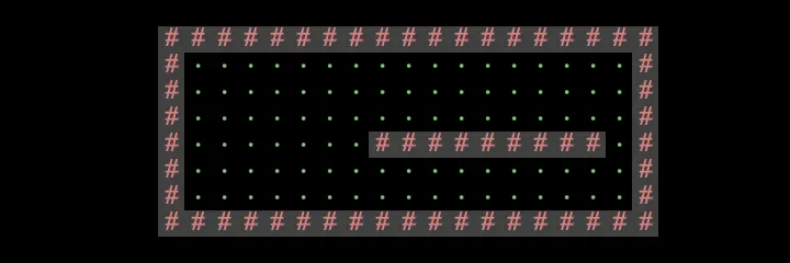 A room with a wall inside it.